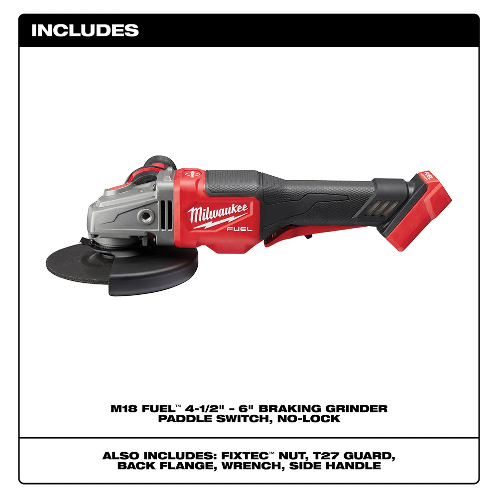Milwaukee 2980-20 M18 FUEL 4-1/2 - 6 GRINDER. PADDLE SWITCH NO-LOCK. Bare