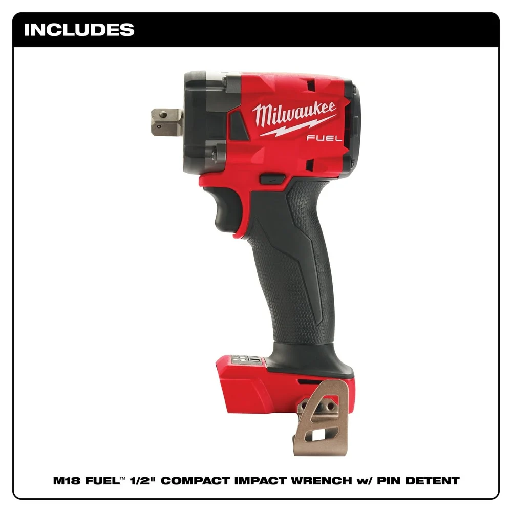 Milwaukee 2855P-20 M18 FUEL? 1/2 Compact Impact Wrench w/ Pin Detent Bare Tool
